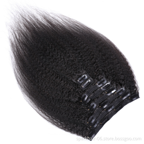 SPARK 100% Russian Human Remy Hair Clip ins Wholesale Invisible Seamless Clip in Hair Extension Human Hair